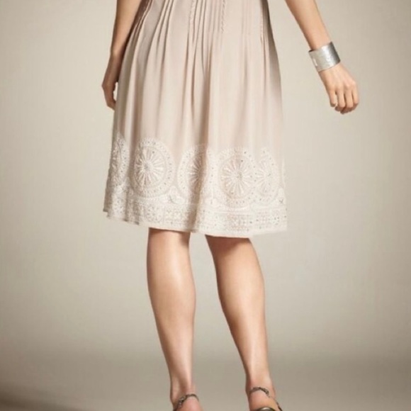 Boho vibe Chicos  poly organza embroidered A-line mid length skirt - Picture 5 of 8